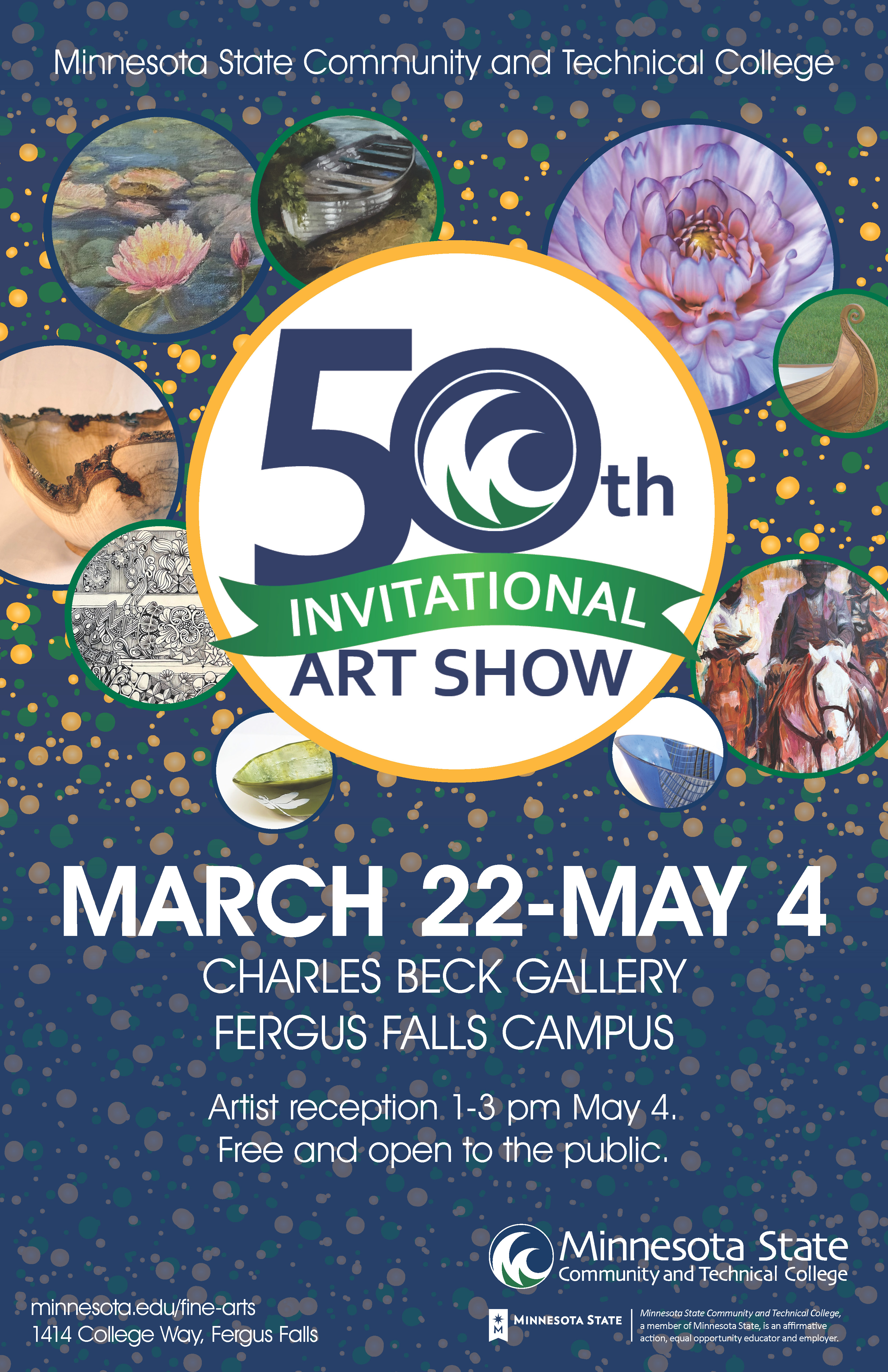 50th Invitational Art Show March 22-May 4 Charles Beck Gallery Fergus Falls Campus