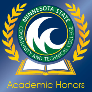Academic Honors graphic, M State logo on top of open book