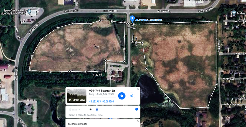 Computer image of a map of the controlled burn area