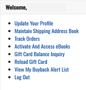 Track Orders is the third bullet item down in the list