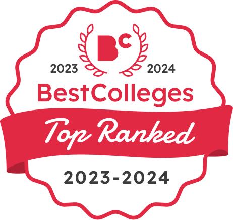BestColleges.com's 2024 rankings badge