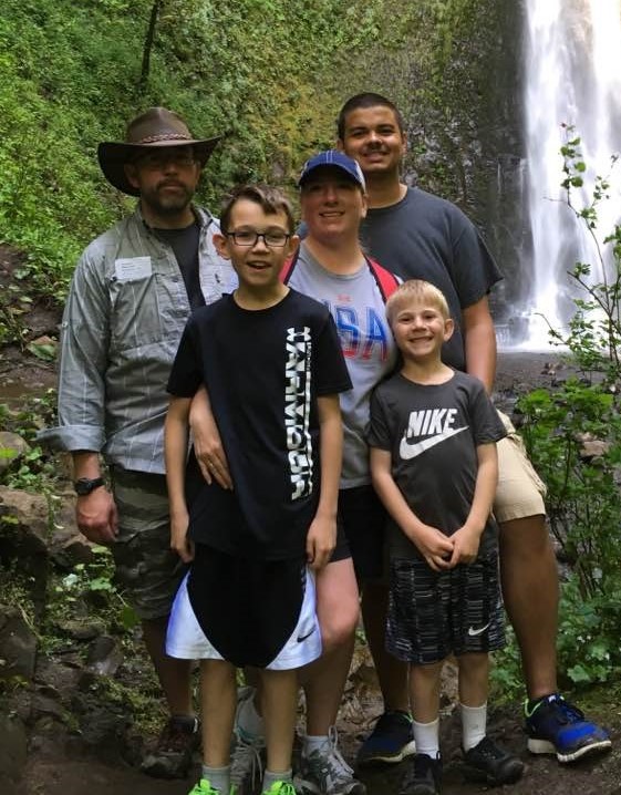 The Eiter family hiking in Oregon, USA.