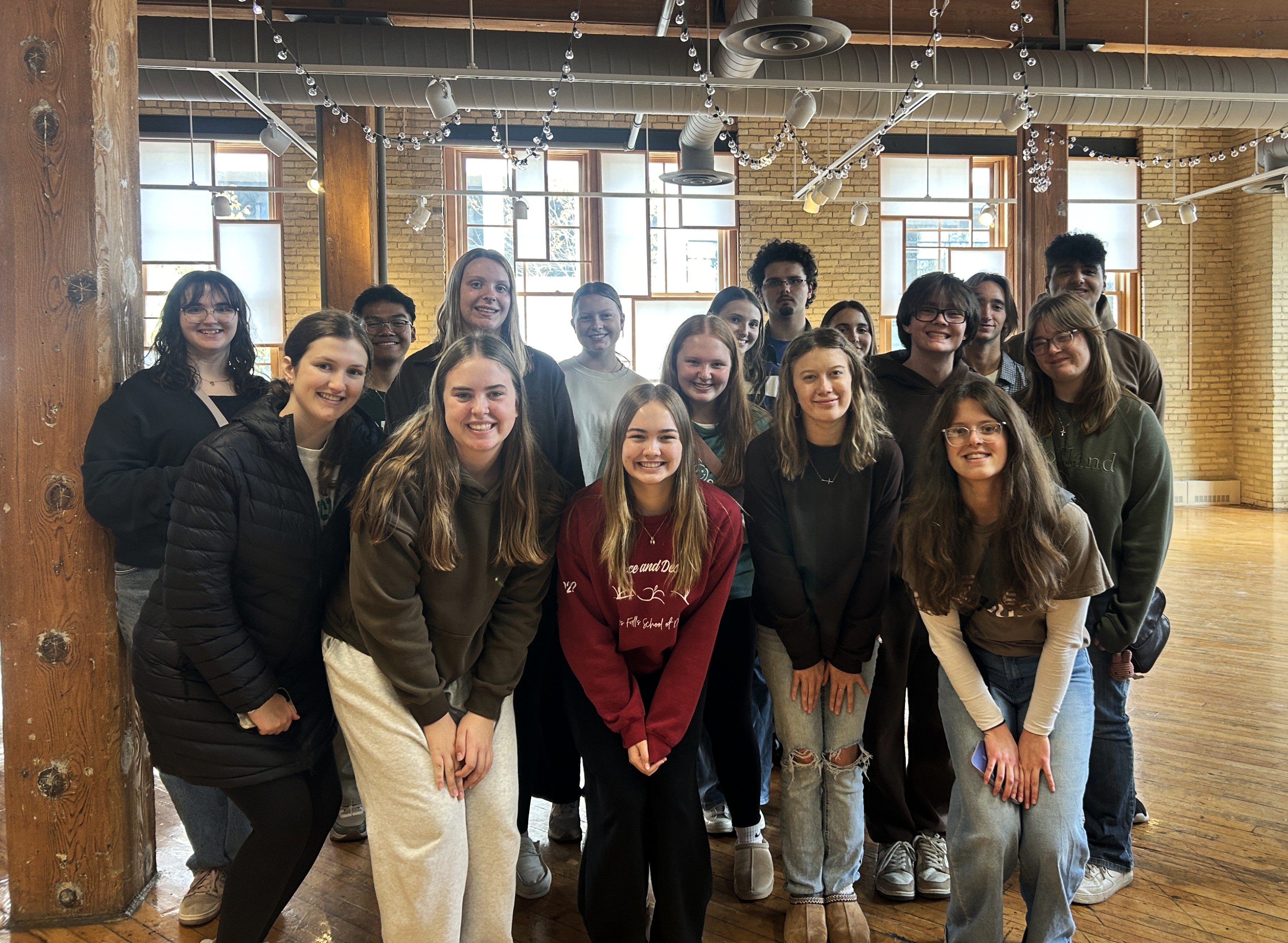 Students from M State and Fergus Falls High School’s Intercultural Communication concurrent enrollment class, at the Plains Art Museum in Fargo.