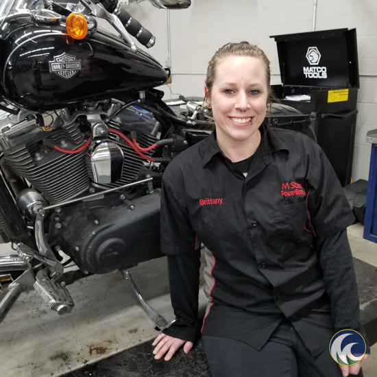 An M State Auto tech student poses for the camera
