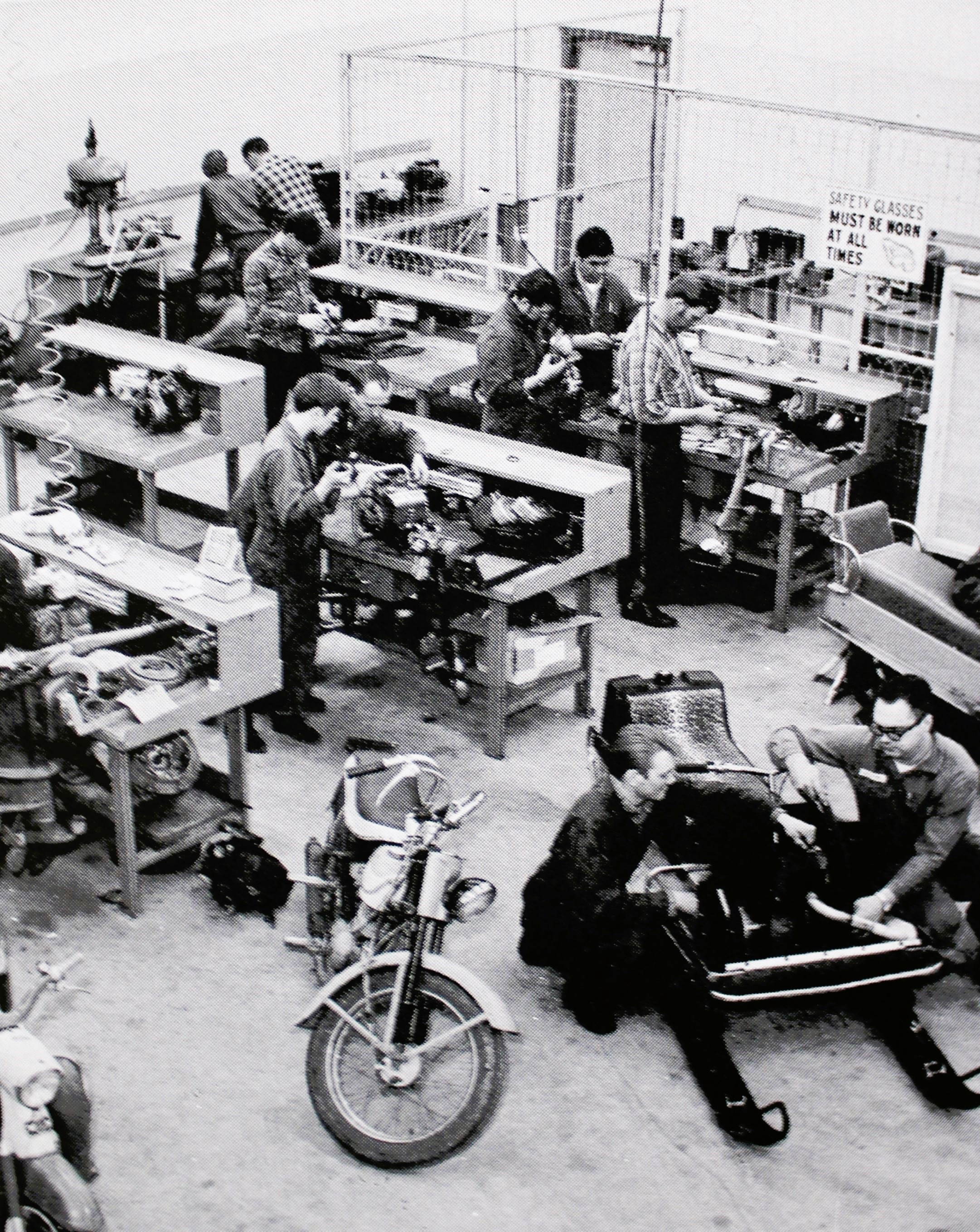 Students in the 1969 small engines program did repairs and maintenance on equipment that was either donated by regional businesses or owned by local residents. 