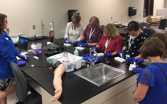Connect to a Career participants practice medical-related career tasks