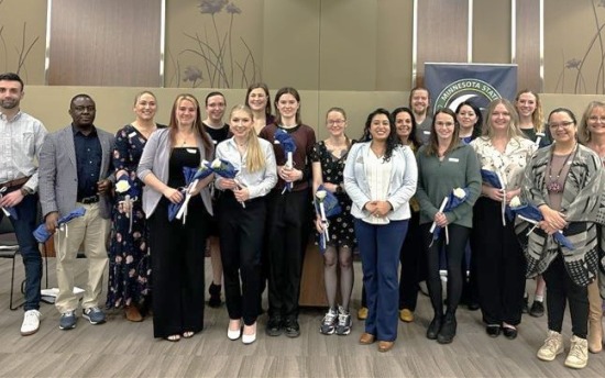 PTK inductees 2025, group photo taken after the induction ceremony on the Moorhead campus
