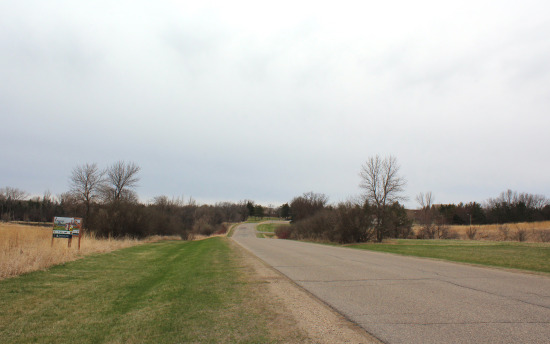 Looking down Spartan Drive, on the north end of the M State Fergus Falls campus.