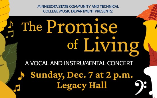 2025 winter concert promo graphic, "The Promise of Living"