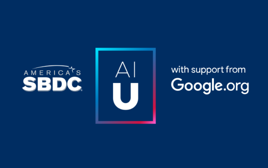 Logo compilation for America's SBDC, AI U, and Google.org