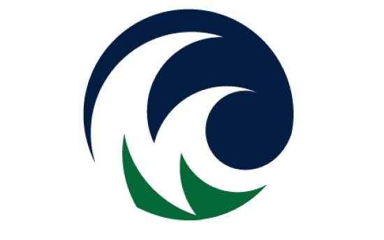 M State blue and green 'wave' logo
