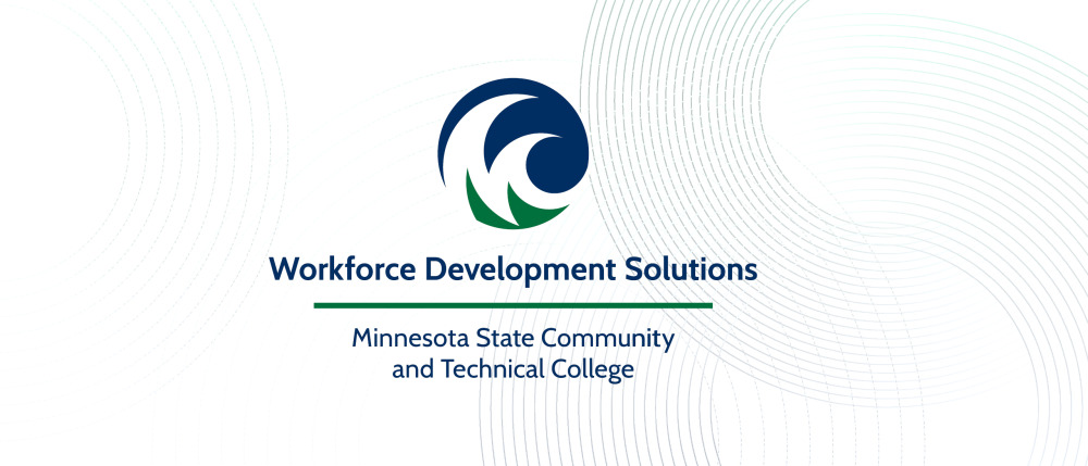 Workforce development solutions logo on top of a circle background
