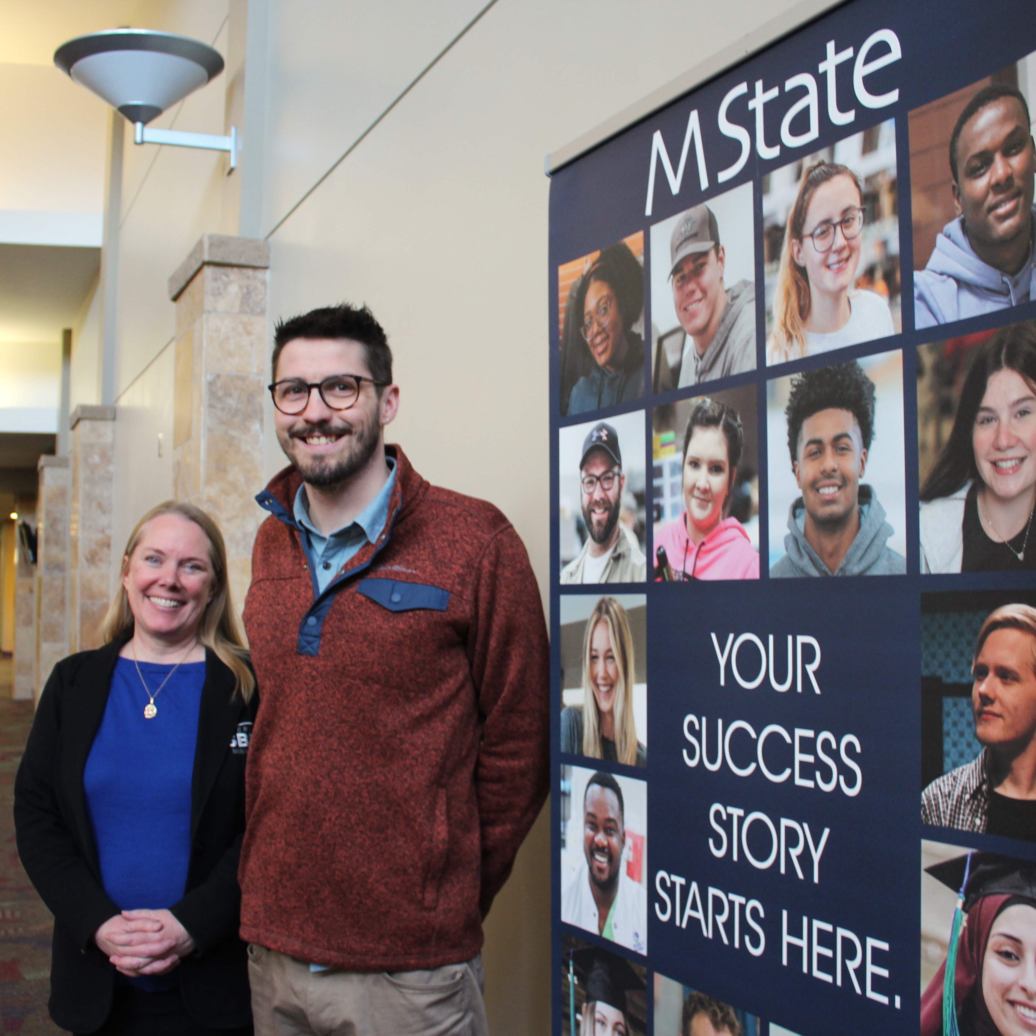 SBDC directors Amy Anderson and Ian Carlstrom, on the M State Moorhead campus