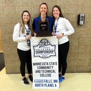 Lady Spartans Volleyball coaches in 2021, Abby Crowser, Morgan Aasness and Krista Price
